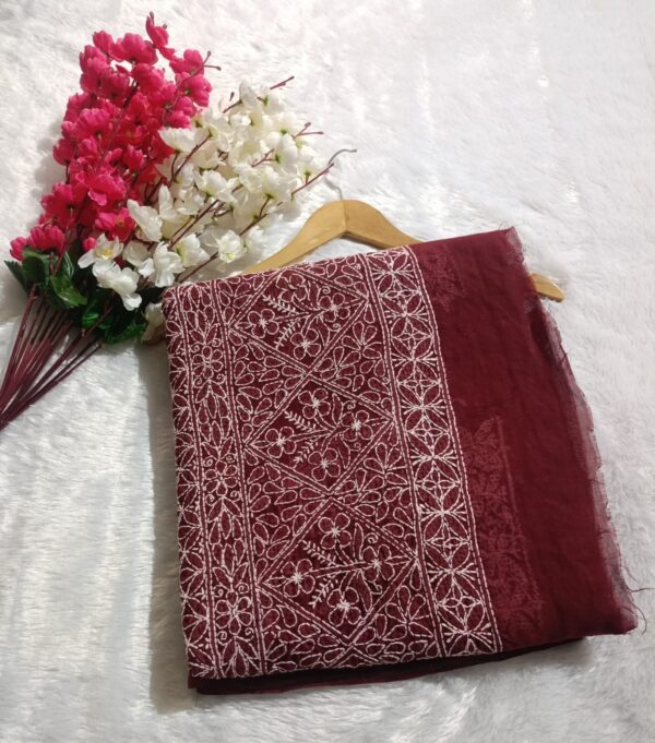 Premium Cotton Saree Geometric Lattice