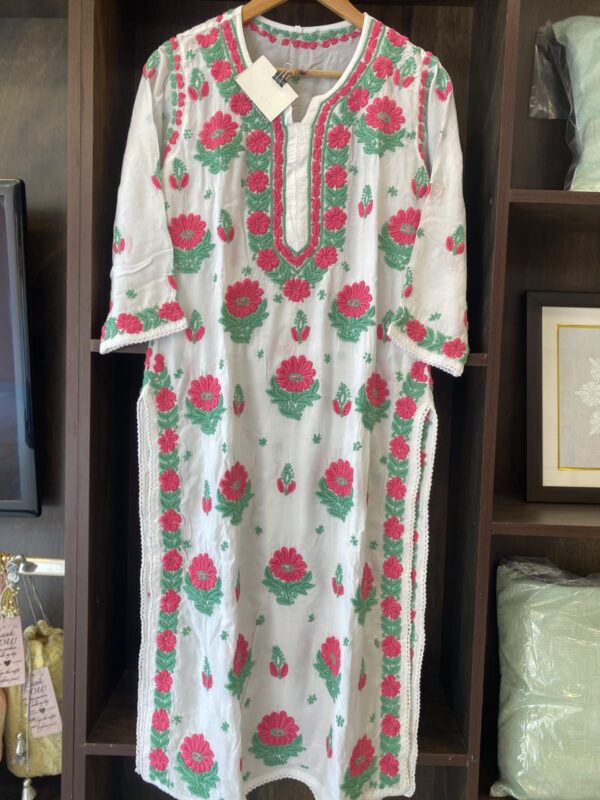 Handicraft Muslin Chikankari Kurti Set