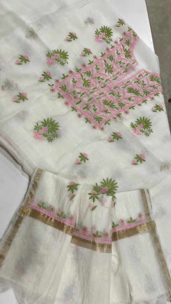 Pure Mul Chanderi Kurta Dupatta Set (Unstitched)