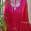 Mulmul Chanderi Suit with Pearl and Cutdana Work – Rani Pink Red Ombre