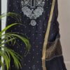 Mulmul Chanderi Suit with Pearl and Cutdana Work – Black
