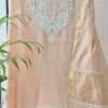 Mulmul Chanderi Suit with Pearl and Cutdana Work – Off White