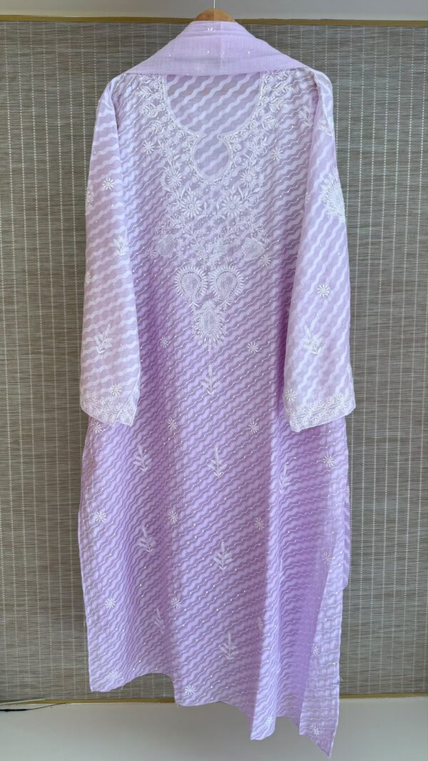 Mul Chanderi Jacquard Set with Sequin Katdana Work – Lilac