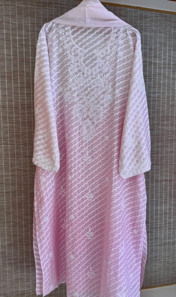 Mul Chanderi Jacquard Set with Sequin Katdana Work – baby pink