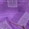 Mal Mal Chanderi Chikankari Suit – purple