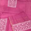 Mal Mal Chanderi Chikankari Suit – pink