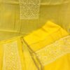 Mal Mal Chanderi Chikankari Suit – Yellow