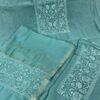 Mal Mal Chanderi Chikankari Suit – Sea Green
