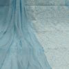 Cotton Chikankari Unstitched Suit with Chiffon Dupatta – sky blue