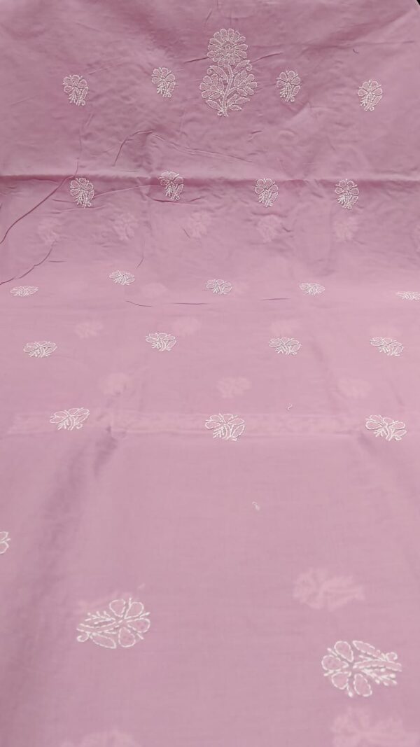 Cotton Chikankari Unstitched Suit with Chiffon Dupatta