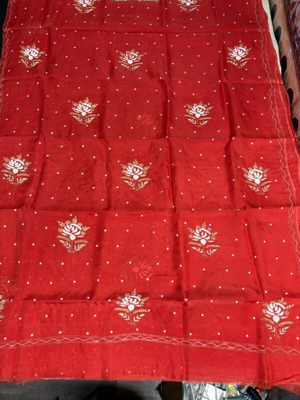 Viscose Organza Saree with Aari Zardozi Work