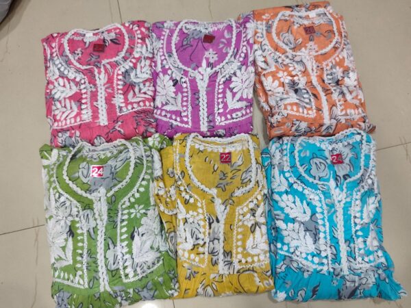Kids Mulmul Printed Frock with Lycra Pants