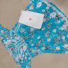 Kids Mulmul Printed Frock with Lycra Pants – sky blue