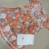 Kids Mulmul Printed Frock with Lycra Pants – orange