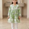 Kids Mulmul Printed Frock with Lycra Pants