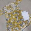 Kids Mulmul Printed Frock with Lycra Pants – Mustard