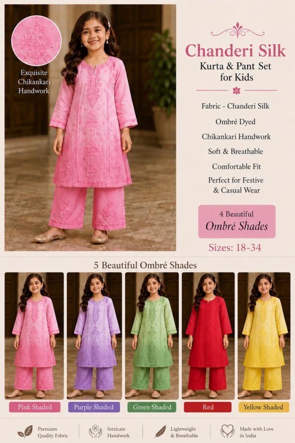 Kids Chikankari Garara Set – Yellow
