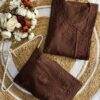 Chanderi Angarkha Kurti with Lace Pants – brown