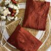 Chanderi Angarkha Kurti with Lace Pants – Rust
