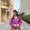 Chanderi Angarkha Kurti with Lace Pants
