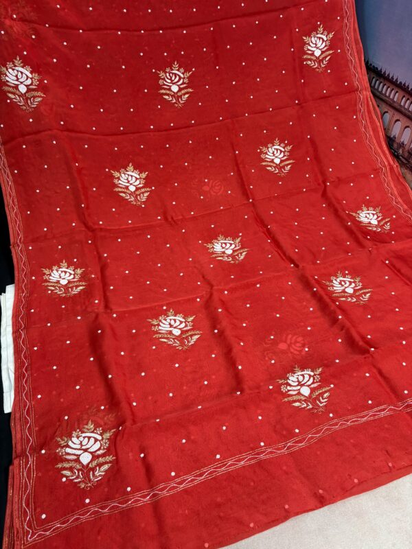 Viscose Organza Saree with Aari Zardozi Work