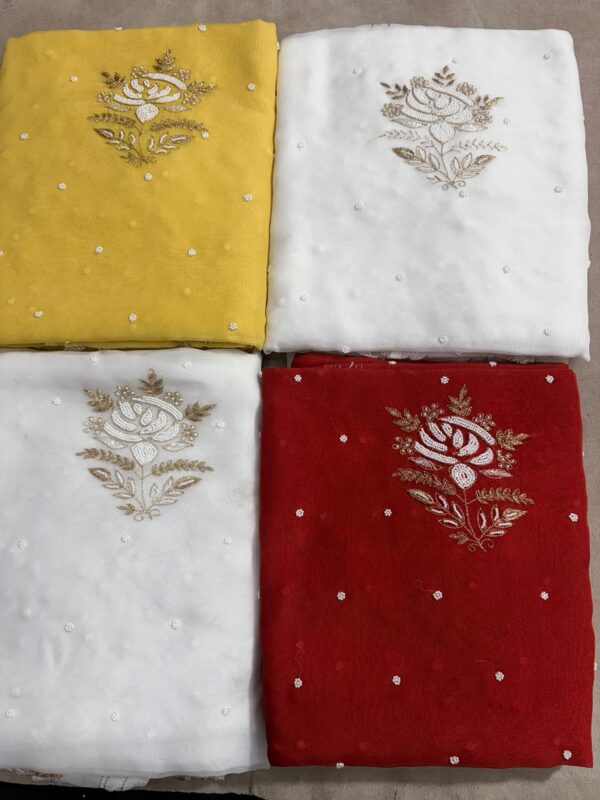 Viscose Organza Saree with Aari Zardozi Work