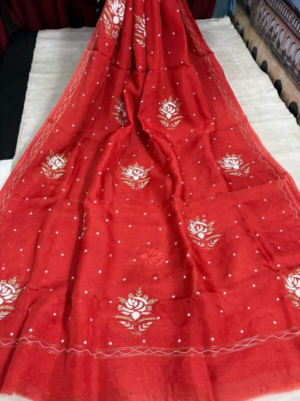 Viscose Organza Saree with Aari Zardozi Work