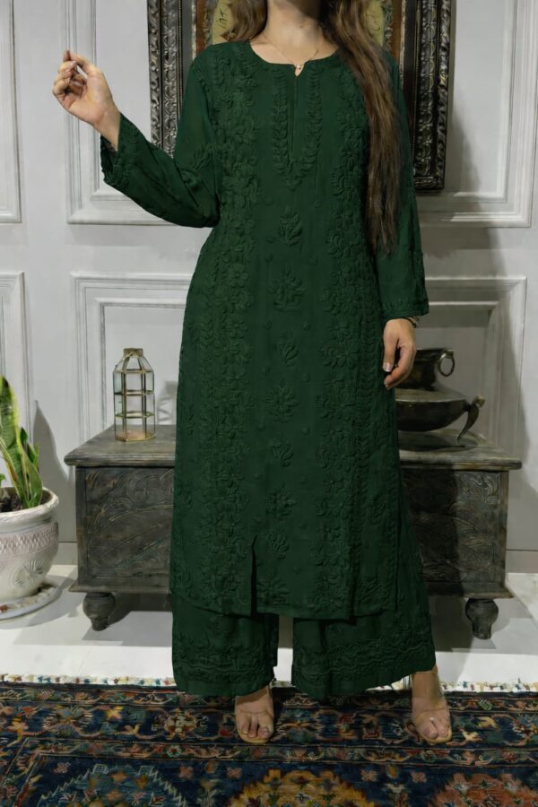 Viscose Kurta Set – bottle green