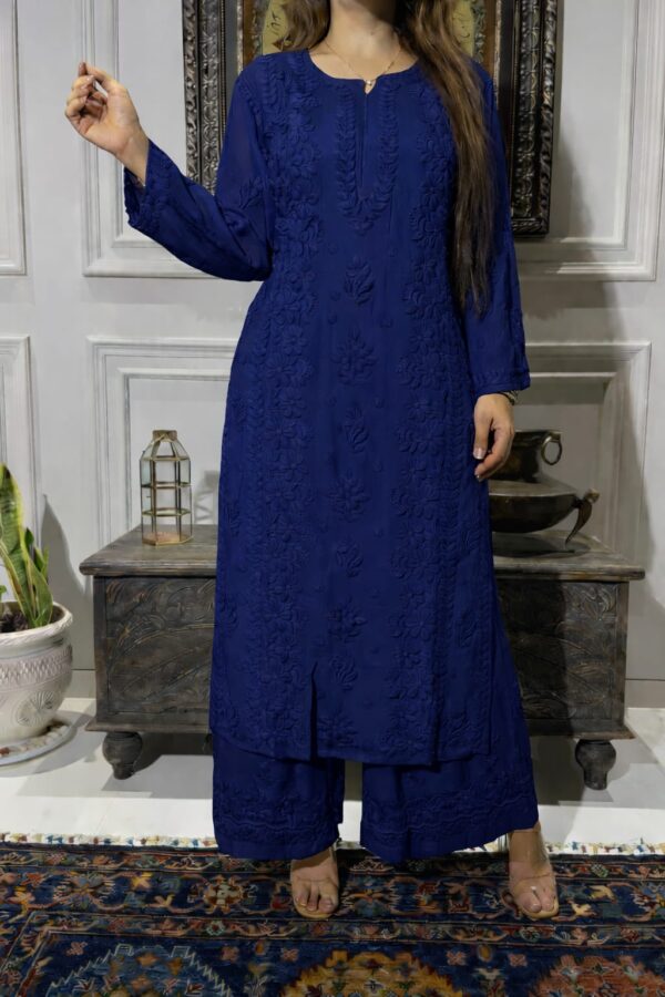 Viscose Kurta Set – navy blue