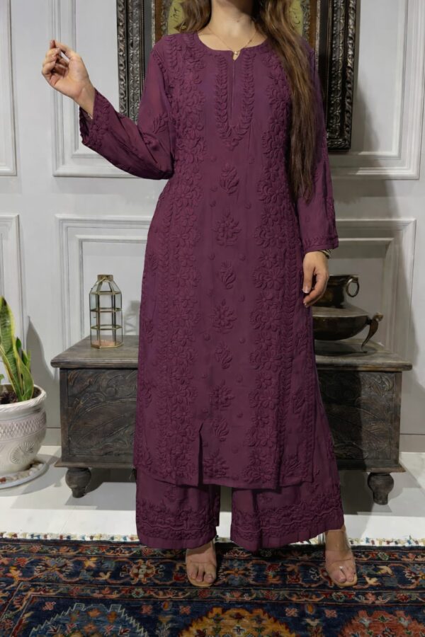 Viscose Kurta Set – Wine