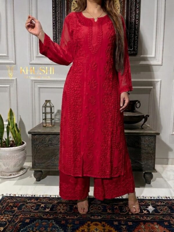 Viscose Kurta Set – Red