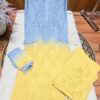 Modal Chikankari Plazo Set with Dupatta – Sky Blue Yellow Ombre
