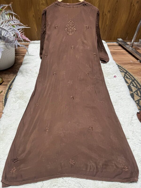 Modal Chikankari Plazo Set with Dupatta – brown