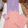 Modal Chikankari Plazo Set with Dupatta – Lavender Peach Ombre