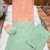 Modal Chikankari Plazo Set with Dupatta – Peach Mint Ombre
